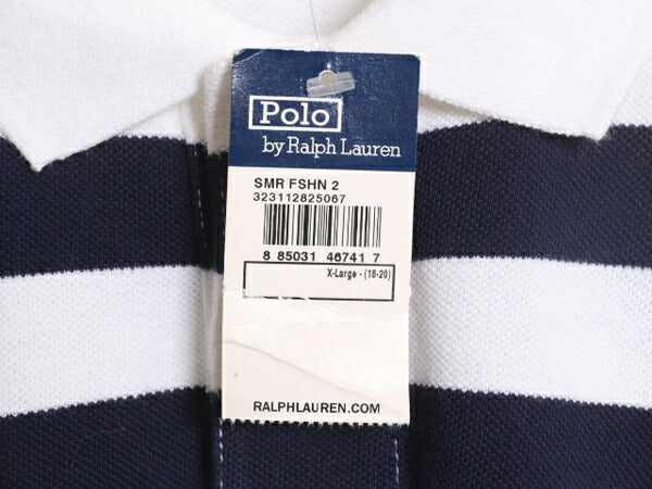 デッドストック ポロ ラルフローレン ボーダー 鹿の子 半袖 ポロシャツ キッズ XL メンズ S M 新品 半袖シャツ ワンポイント マルチカラー