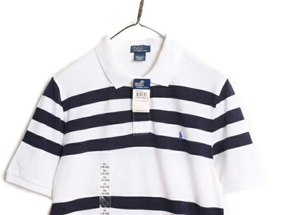 デッドストック ポロ ラルフローレン ボーダー 鹿の子 半袖 ポロシャツ キッズ XL メンズ S M 新品 半袖シャツ ワンポイント マルチカラー