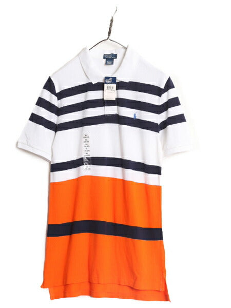 デッドストック ポロ ラルフローレン ボーダー 鹿の子 半袖 ポロシャツ キッズ XL メンズ S M 新品 半袖シャツ ワンポイント マルチカラー