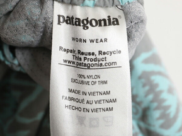 17年製 パタゴニア ベアリー バギーズ ショーツ レディース M 古着 Patagonia アウトドア ナイロン パンツ ショートパンツ フィッシュ 総柄