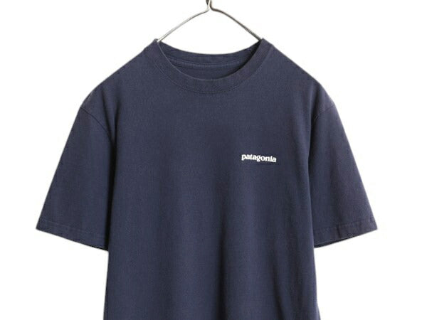 パタゴニア 両面 プリント 半袖 Tシャツ メンズ S / 18年製 Patagonia アウトドア P6 バックプリント ボックスロゴ クルーネック ネイビー
