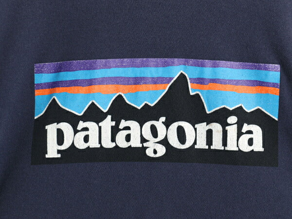 パタゴニア 両面 プリント 半袖 Tシャツ メンズ S / 18年製 Patagonia アウトドア P6 バックプリント ボックスロゴ クルーネック ネイビー