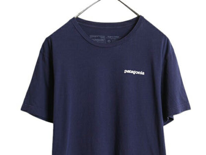 パタゴニア 両面 プリント 半袖 Tシャツ メンズ L / 18年製 オーガニック コットン スリムフィット バックプリント ボックスロゴ ネイビー