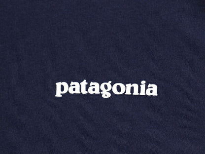 パタゴニア 両面 プリント 半袖 Tシャツ メンズ L / 18年製 オーガニック コットン スリムフィット バックプリント ボックスロゴ ネイビー