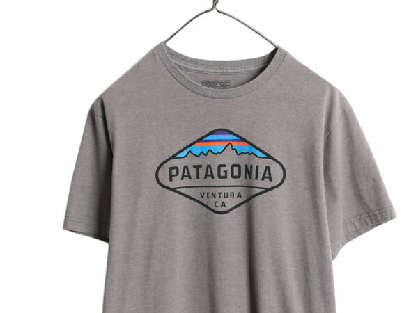 パタゴニア プリント 半袖 Tシャツ メンズ M / 17年製 アウトドア フィッツロイ クレスト グラフィック オーガニック コットン スリム 灰