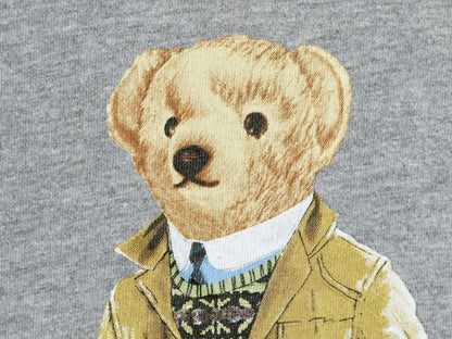 ポロベア ポロ ラルフローレン プリント 半袖 Tシャツ メンズ L 古着 キャラクター クルーネック シングルステッチ ロゴT プリントT グレー
