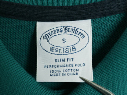 ブルックスブラザーズ 鹿の子 半袖 ポロシャツ メンズ S / Brooks Brothers 半袖シャツ ワンポイント スリム フィット ターコイズ グリーン