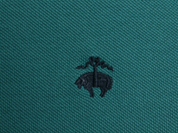 ブルックスブラザーズ 鹿の子 半袖 ポロシャツ メンズ S / Brooks Brothers 半袖シャツ ワンポイント スリム フィット ターコイズ グリーン