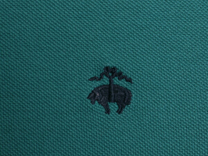 ブルックスブラザーズ 鹿の子 半袖 ポロシャツ メンズ S / Brooks Brothers 半袖シャツ ワンポイント スリム フィット ターコイズ グリーン