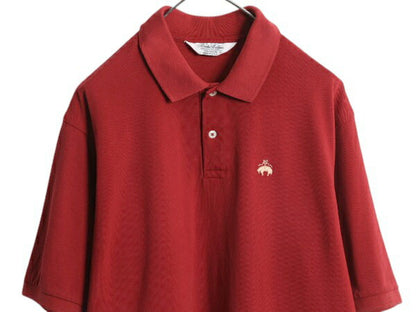 90s USA製 ブルックスブラザーズ 鹿の子 半袖 ポロシャツ メンズ L オールド Brooks Brothers 半袖シャツ ワンポイント ロゴ刺繍 コットン