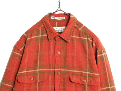 00s オービス チェック 長袖 シャツ メンズ L / 古着 00年代 オールド 旧タグ ORVIS コットン アウトドア マルチカラー ポケット付き 総柄