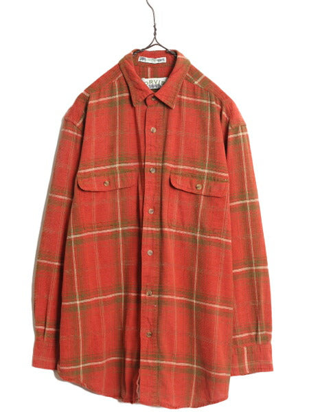 00s オービス チェック 長袖 シャツ メンズ L / 古着 00年代 オールド 旧タグ ORVIS コットン アウトドア マルチカラー ポケット付き 総柄