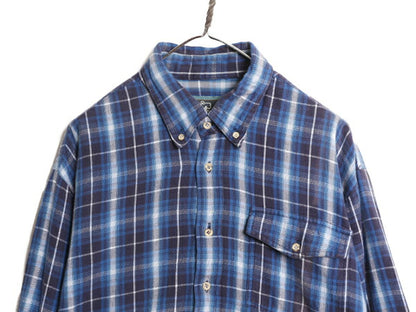 90s ウールリッチ チェック ボタンダウン フランネル シャツ メンズ XL / 90年代 オールド Woolrich ネルシャツ 大きいサイズ 長袖シャツ
