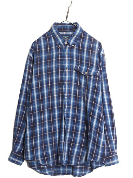 90s ウールリッチ チェック ボタンダウン フランネル シャツ メンズ XL / 90年代 オールド Woolrich ネルシャツ 大きいサイズ 長袖シャツ