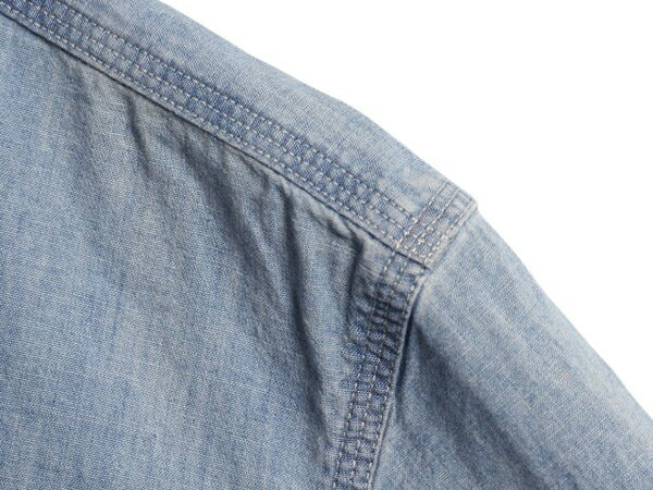 LAUREN ラルフローレン 長袖 シャンブレー シャツ レディース M 古着 100% コットン 長袖シャツ ワーク ヴィンテージ モデル マチ付き 無地
