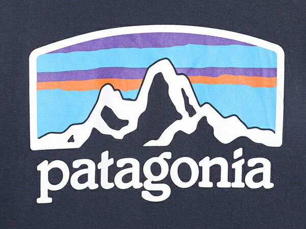 パタゴニア 両面 プリント 半袖 Tシャツ メンズ S / Patagonia アウトドア グラフィック アート イラスト バックプリント クルーネック 紺
