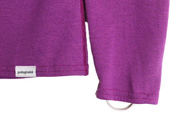 13年製 パタゴニア キャプリーン ミッドウェイト ジップネック レディース XS 古着 Patagonia アウトドア 長袖 Tシャツ ロンT インナー 紫