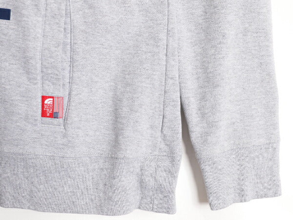 2014年 オリンピック ノースフェイス プリント スウェット フード パーカー メンズ S 程 The North face プルオーバー 裏起毛 USA 限定 灰