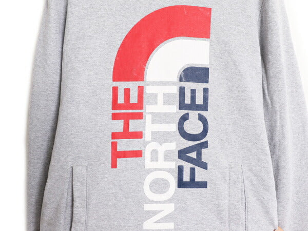 2014年 オリンピック ノースフェイス プリント スウェット フード パーカー メンズ S 程 The North face プルオーバー 裏起毛 USA 限定 灰