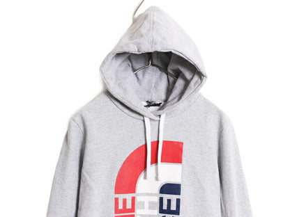 2014年 オリンピック ノースフェイス プリント スウェット フード パーカー メンズ S 程 The North face プルオーバー 裏起毛 USA 限定 灰