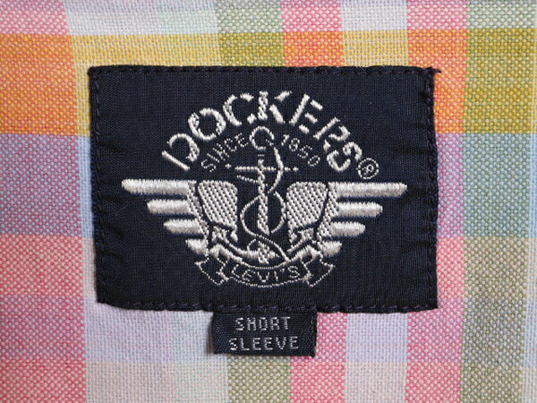 90s ドッカーズ リーバイス チェック ボタンダウン 半袖 シャツ メンズ L / 古着 90年代 オールド LEVIS DOCKERS コットン BD マルチカラー