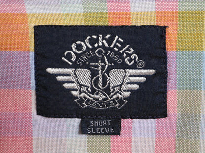 90s ドッカーズ リーバイス チェック ボタンダウン 半袖 シャツ メンズ L / 古着 90年代 オールド LEVIS DOCKERS コットン BD マルチカラー
