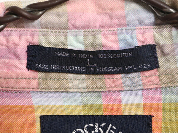 90s ドッカーズ リーバイス チェック ボタンダウン 半袖 シャツ メンズ L / 古着 90年代 オールド LEVIS DOCKERS コットン BD マルチカラー