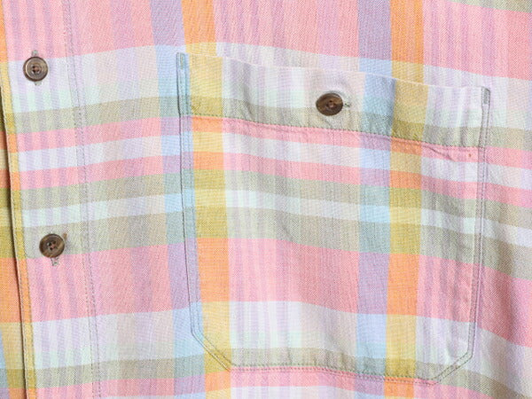 90s ドッカーズ リーバイス チェック ボタンダウン 半袖 シャツ メンズ L / 古着 90年代 オールド LEVIS DOCKERS コットン BD マルチカラー