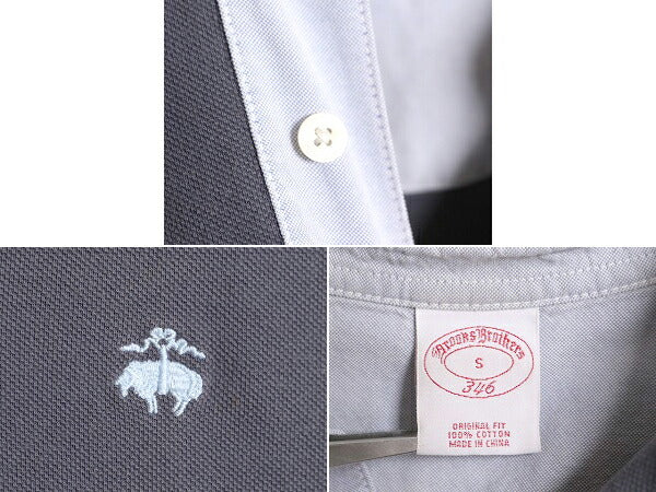 ブルックスブラザーズ 鹿の子 半袖 ポロシャツ メンズ S / Brooks Brothers 346 半袖シャツ ワンポイント オリジナル フィット リブライン