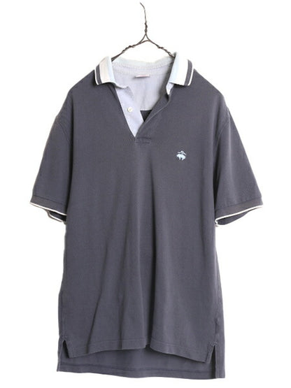 ブルックスブラザーズ 鹿の子 半袖 ポロシャツ メンズ S / Brooks Brothers 346 半袖シャツ ワンポイント オリジナル フィット リブライン