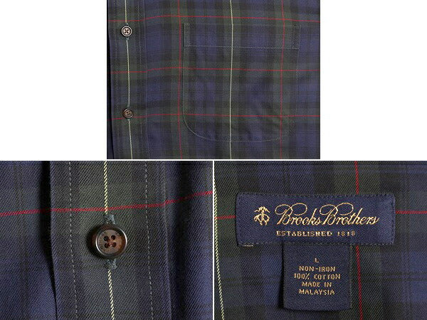 ブルックスブラザーズ チェック 長袖 ボタンダウン シャツ メンズ L ブラックウォッチ Brooks Brothers 長袖シャツ コットン ワイシャツ BD