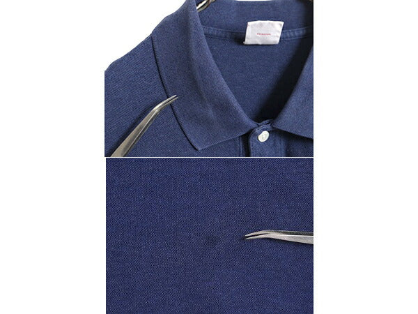 ブルックスブラザーズ 鹿の子 半袖 ポロシャツ メンズ L 古着 Brooks Brothers 半袖シャツ ワンポイント オリジナル フィット コットン 紺