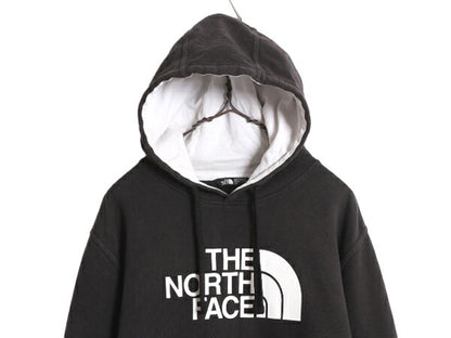 US企画 ノースフェイス プリント スウェット フード パーカー メンズ L 黒 The North Face トレーナー アウトドア プルオーバー モノトーン