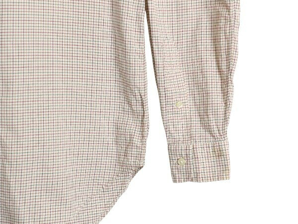 90s ラルフローレン チェック 長袖 ボタンダウン シャツ メンズ M / オールド ポロ 長袖シャツ コットン ワイシャツ シンプル ワンポイント