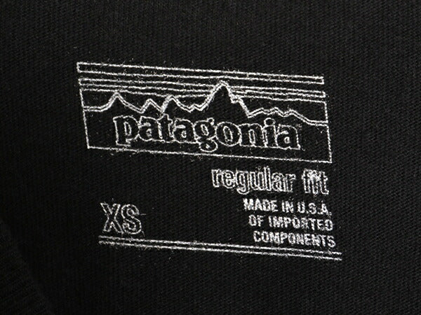 USA製 パタゴニア プリント 半袖 Tシャツ メンズ XS 17年製 アウトドア グラフィック アート イラスト ステッカー カットソー シンプル 黒