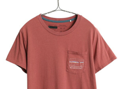 パタゴニア ポケット付き 半袖 Tシャツ レディース S / アウトドア ポケT カットソー ワンポイント オーガニック コットン ショート丈 短丈