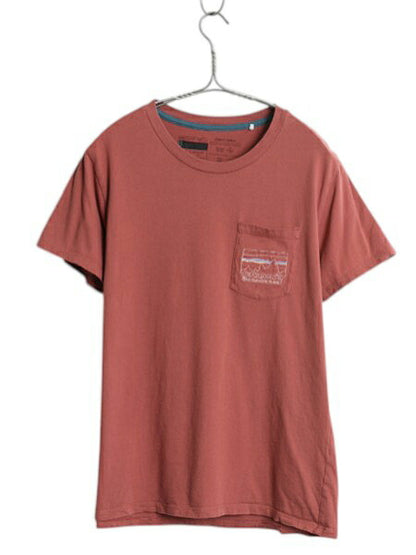 パタゴニア ポケット付き 半袖 Tシャツ レディース S / アウトドア ポケT カットソー ワンポイント オーガニック コットン ショート丈 短丈