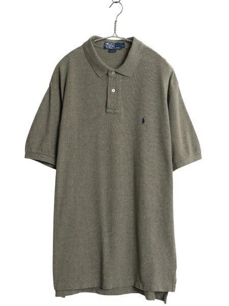 90s ポロ ラルフローレン 鹿の子 半袖 ポロシャツ メンズ XL オールド 半袖シャツ コットン トップス ワンポイント シンプル 大きいサイズ
