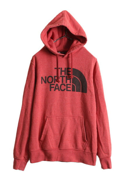 ■ ノースフェイス プリント スウェット フード パーカー ( メンズ S ) 古着 The North Face プルオーバー 裏起毛 トレーナー アウトドア