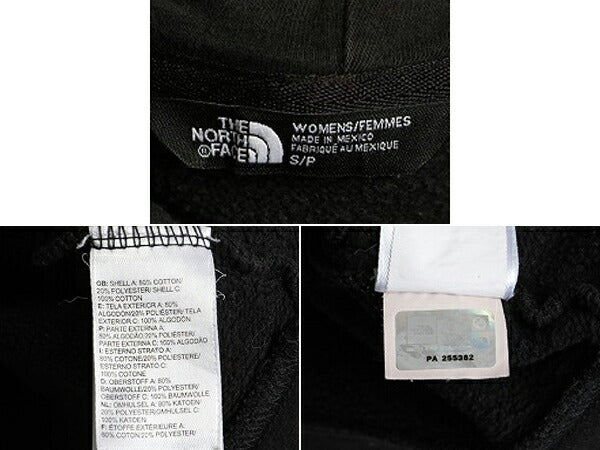 ■ ノースフェイス ロゴ プリント スウェット フード パーカー レディース S / The North Face トレーナー プルオーバー 裏起毛 ブラック
