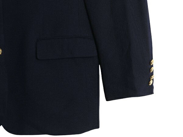 90s USA製 ローレン ラルフローレン テーラード ジャケット レディース XL 程 古着 オールド ポロ ウール ブレザー 紺ブレ きれいめ 濃紺