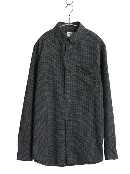 エルエルビーン 長袖 ボタンダウン フランネル シャツ メンズ M 長袖シャツ ネルシャツ 千鳥格子 チェック コットン BD シンプル ゆったり