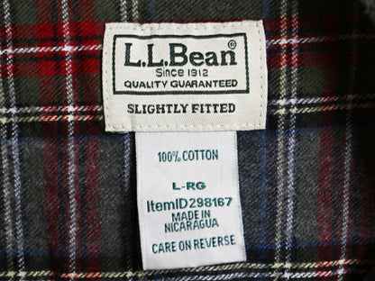 エルエルビーン チェック 長袖 ボタンダウン フランネル シャツ メンズ L 古着 長袖シャツ ネルシャツ コットン マルチカラー BD ゆったり