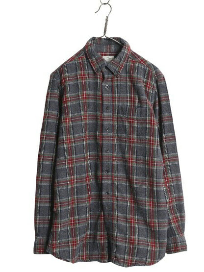 エルエルビーン チェック 長袖 ボタンダウン フランネル シャツ メンズ M 古着 長袖シャツ ネルシャツ コットン BD ゆったり マルチカラー