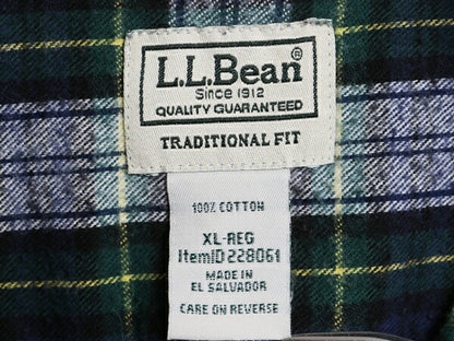 エルエルビーン チェック 長袖 ボタンダウン フランネル シャツ メンズ XL 古着 長袖シャツ ネルシャツ コットン BD ゆったり 大きいサイズ