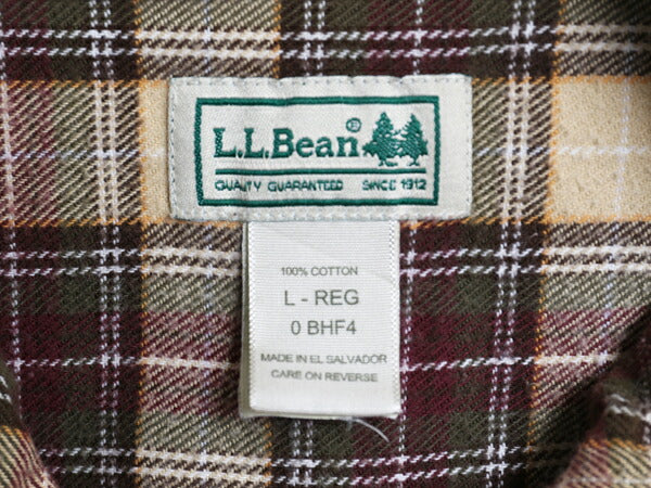00s エルエルビーン チェック 長袖 ボタンダウン フランネル シャツ メンズ L 古着 オールド 長袖シャツ ネルシャツ BD コットン ゆったり