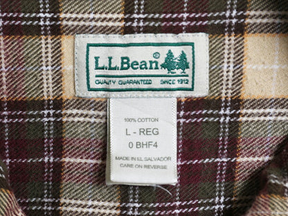 00s エルエルビーン チェック 長袖 ボタンダウン フランネル シャツ メンズ L 古着 オールド 長袖シャツ ネルシャツ BD コットン ゆったり