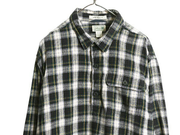 00s エルエルビーン チェック 長袖 フランネル シャツ メンズ XL / オールド 長袖シャツ ネルシャツ コットン プルオーバー 大きいサイズ