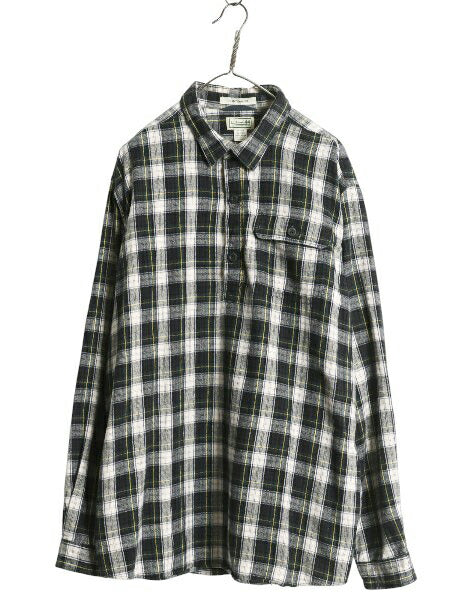 00s エルエルビーン チェック 長袖 フランネル シャツ メンズ XL / オールド 長袖シャツ ネルシャツ コットン プルオーバー 大きいサイズ