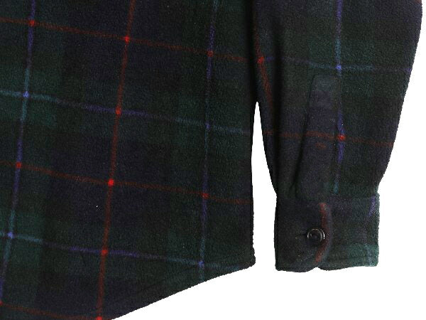 90s ローレン ラルフローレン チェック フリース シャツ ジャケット レディース M 古着 オールド ポロ 長袖シャツ マルチカラー ゆったり